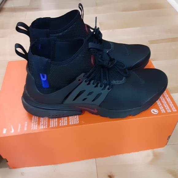 Mens Nike Air Presto Mid Utility Sneakers Black Blue Brand New - Picture 7 of 8